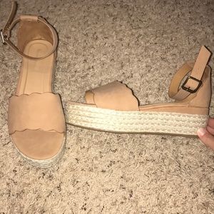 Tan platform shoes